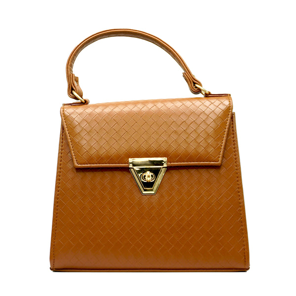 Elegant Woven Leather Handbag - Levo