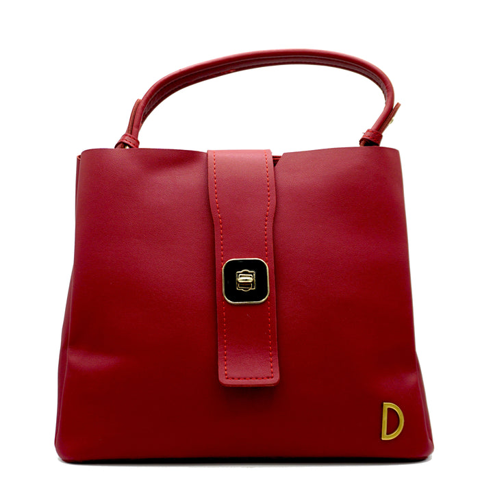 Elegant Red Leather Handbag - Levo