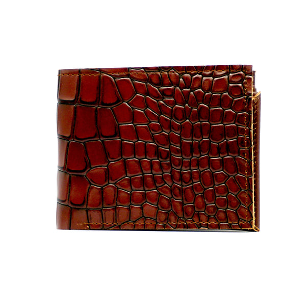 Crocodile Pattern Bifold with Multiple Card Slots - Levo