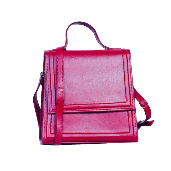 Sapphire Chic Professional Red Leather Bag - Levo