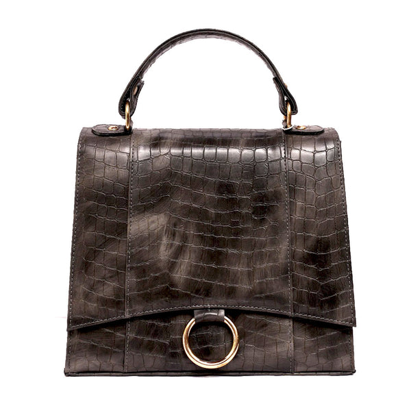 Elegant Croc-Textured Women’s Handbag - Levo